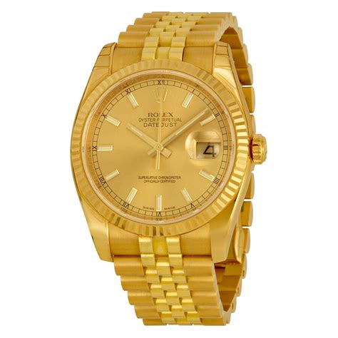 rolex champagne 18k yellow gold|rolex yellow gold watch.